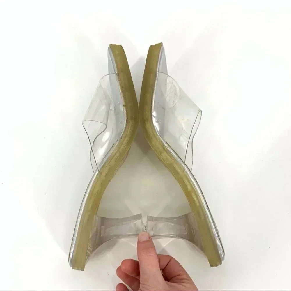 Mudd Mambo heels 9.5 iridescent chunky square toe vintage y2k party cosplay - Picture 6 of 15